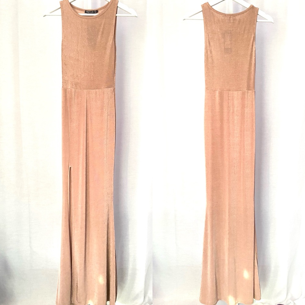 Nasty Gal Nude Sleeveless Maxi Dress — US 2/UK 6